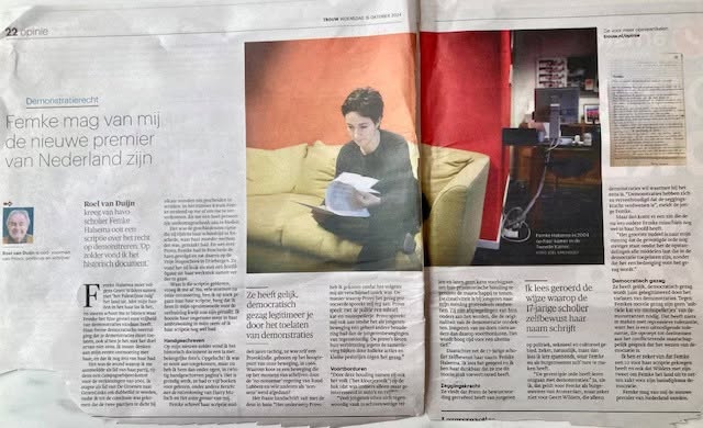 Afbeelding bij ‘Dagblad Trouw brengt vandaag mijn artikel over Femke Halsema en…’