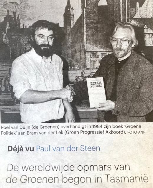 Afbeelding bij ‘Mijn boek ‘groene politiek’ (1984) in Trouw (13maart)’